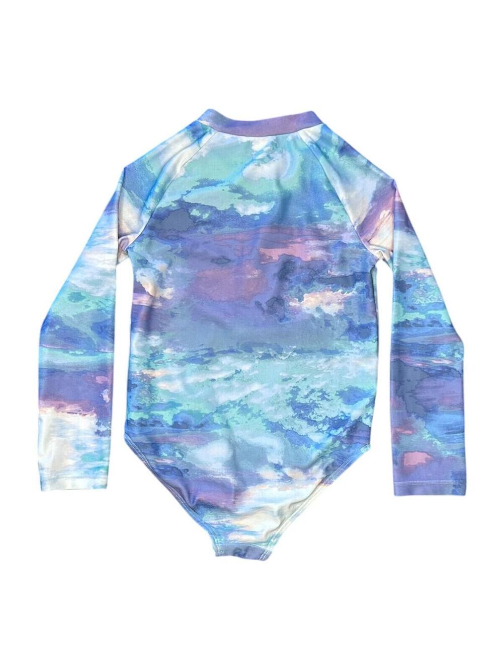OshKosh B'gosh Kids Long Sleeve Zip-Up One-Piece Rash Guard Swimsuit 3T